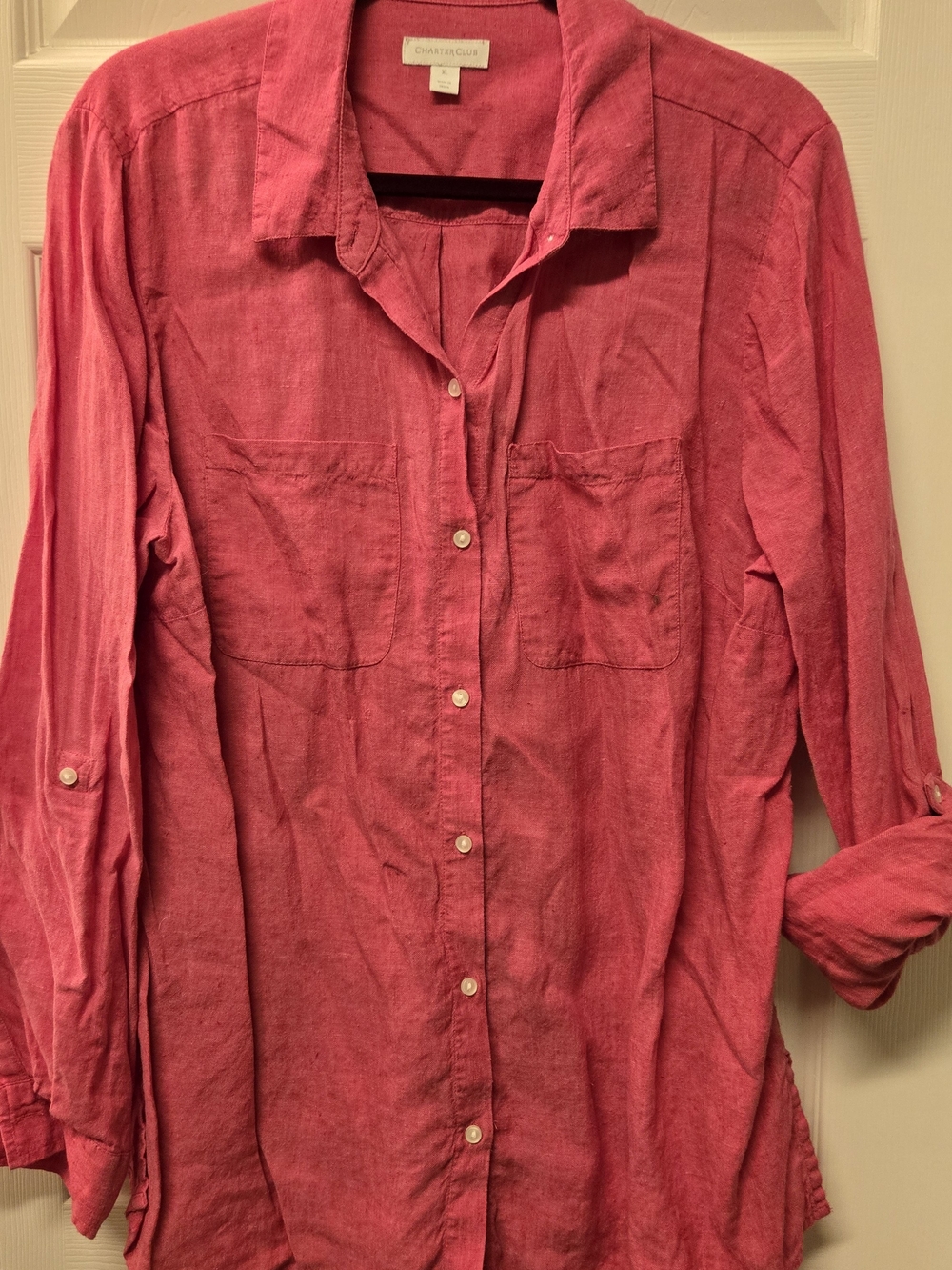 Charter Club Pink Button-Up Tunic